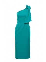 M847 One shoulder bow dress - turquoise