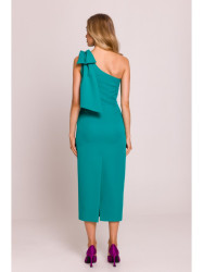M847 One shoulder bow dress - turquoise