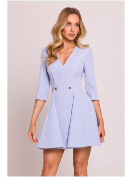 M848 Fit and flare mini dress - light blue