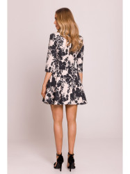 M849 Fit and flare mini print dress - model 1