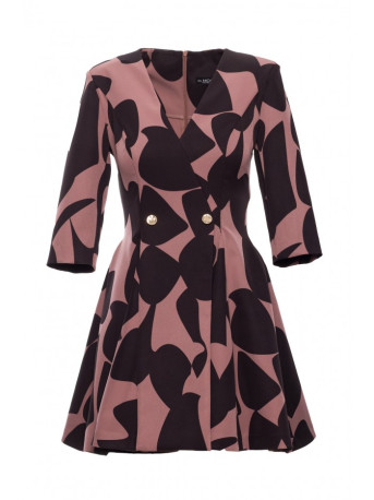 M849 Fit and flare mini print dress - model 2