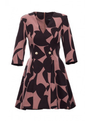 M849 Fit and flare mini print dress - model 2