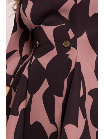 M849 Fit and flare mini print dress - model 2