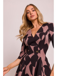 M849 Fit and flare mini print dress - model 2