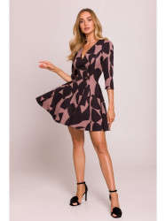 M849 Fit and flare mini print dress - model 2