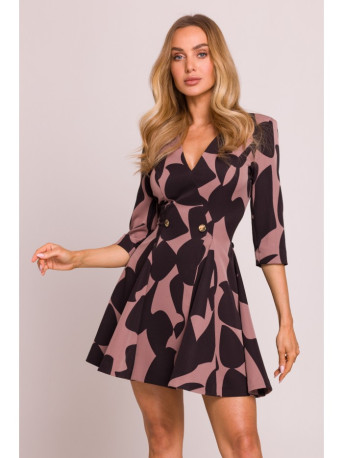M849 Fit and flare mini print dress - model 2