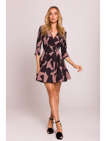 M849 Fit and flare mini print dress - model 2