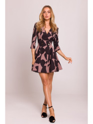 M849 Fit and flare mini print dress - model 2