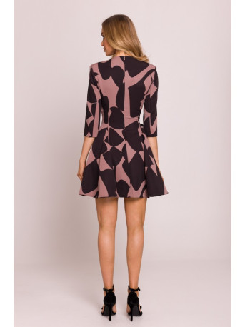 M849 Fit and flare mini print dress - model 2