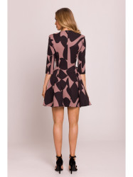 M849 Fit and flare mini print dress - model 2