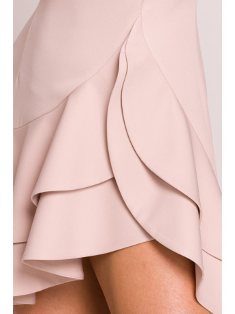 M850 Ruffled mini dress - light beige