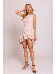 M850 Ruffled mini dress - light beige