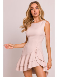 M850 Ruffled mini dress - light beige