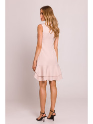 M850 Ruffled mini dress - light beige