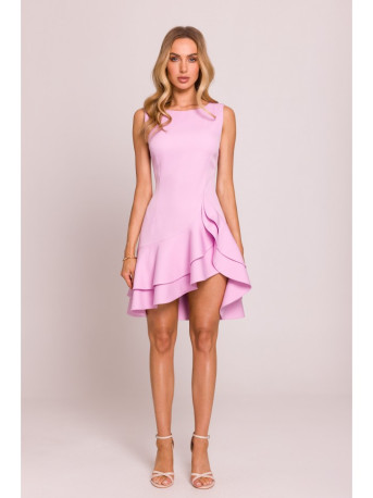 M850 Ruffled mini dress - candy pink