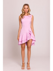M850 Ruffled mini dress - candy pink