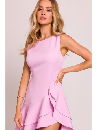 M850 Ruffled mini dress - candy pink