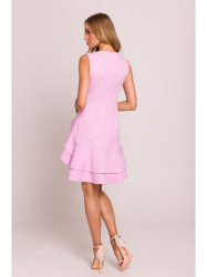 M850 Ruffled mini dress - candy pink