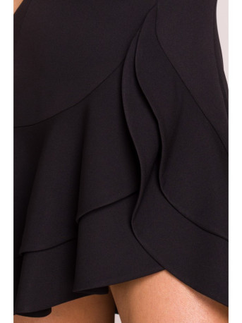 M850 Ruffled mini dress - black