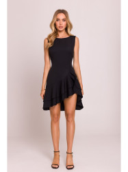 M850 Ruffled mini dress - black