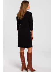 S178 Long sleeve sweater dress - black