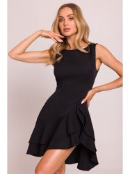 M850 Ruffled mini dress - black