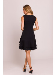 M850 Ruffled mini dress - black