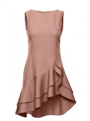M850 Ruffled mini dress - mocca