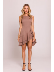 M850 Ruffled mini dress - mocca