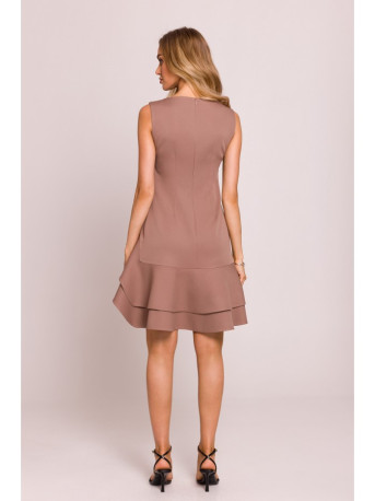 M850 Ruffled mini dress - mocca