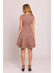 M850 Ruffled mini dress - mocca
