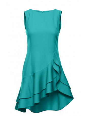 M850 Ruffled mini dress - turquoise