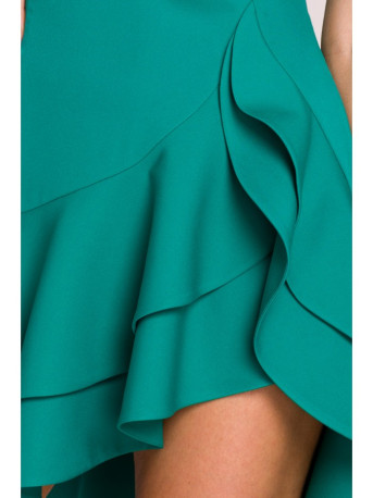 M850 Ruffled mini dress - turquoise