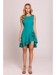 M850 Ruffled mini dress - turquoise