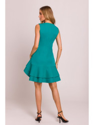 M850 Ruffled mini dress - turquoise