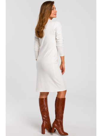 S178 Long sleeve sweater dress - ecru