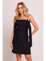 M851 Bustier dress with bows - black