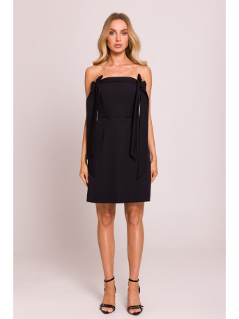 M851 Bustier dress with bows - black