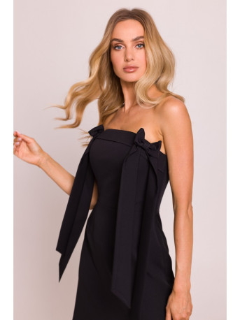 M851 Bustier dress with bows - black