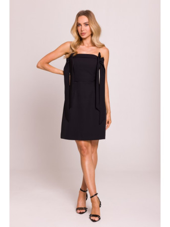 M851 Bustier dress with bows - black