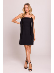 M851 Bustier dress with bows - black