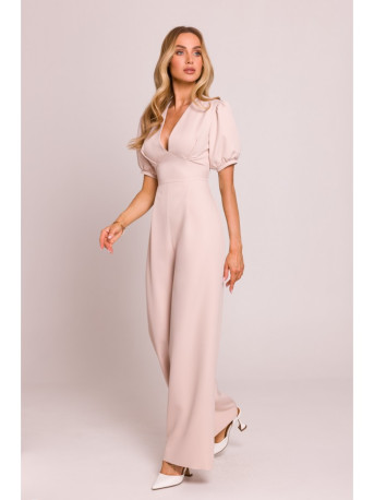 M852 Puff sleeve jumpsuit - light beige