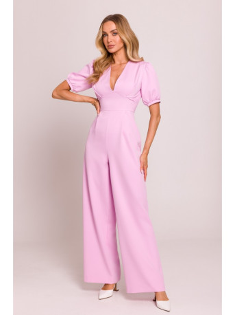 M852 Puff sleeve jumpsuit - candy pink