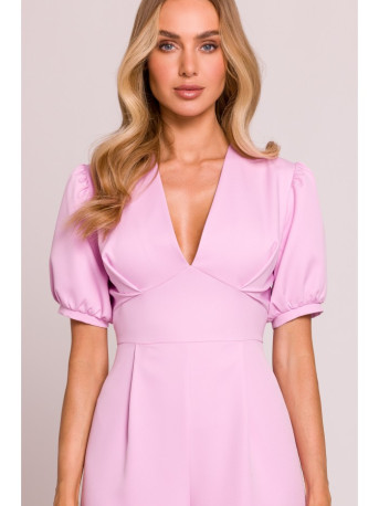 M852 Puff sleeve jumpsuit - candy pink