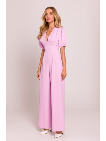 M852 Puff sleeve jumpsuit - candy pink