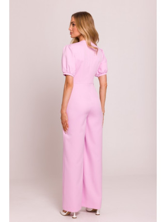M852 Puff sleeve jumpsuit - candy pink