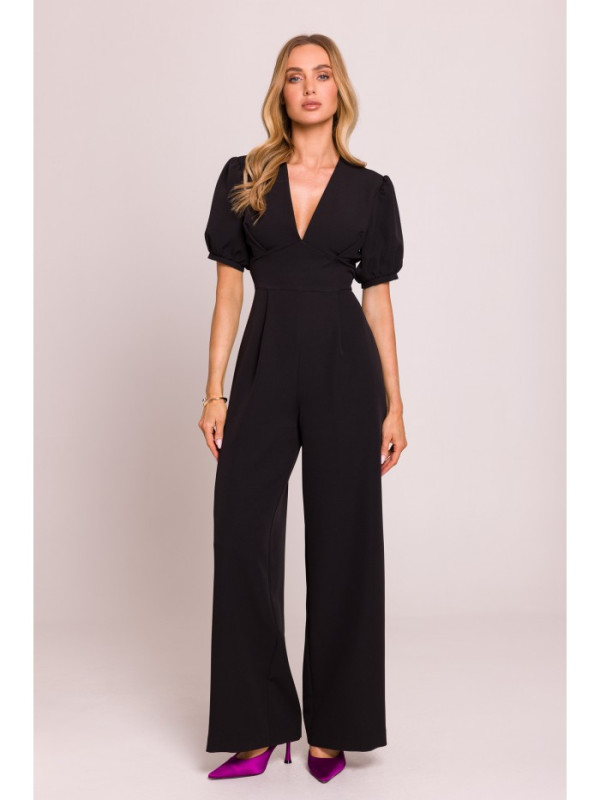 M852 Puff sleeve jumpsuit - black
