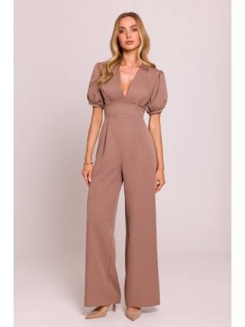 M852 Puff sleeve jumpsuit - mocca
