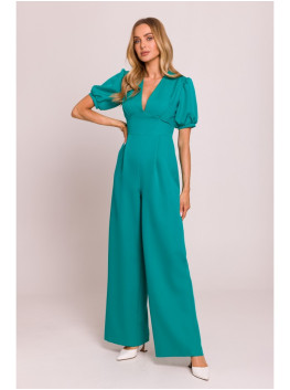 M852 Puff sleeve jumpsuit - turquoise