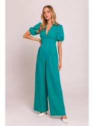 M852 Puff sleeve jumpsuit - turquoise